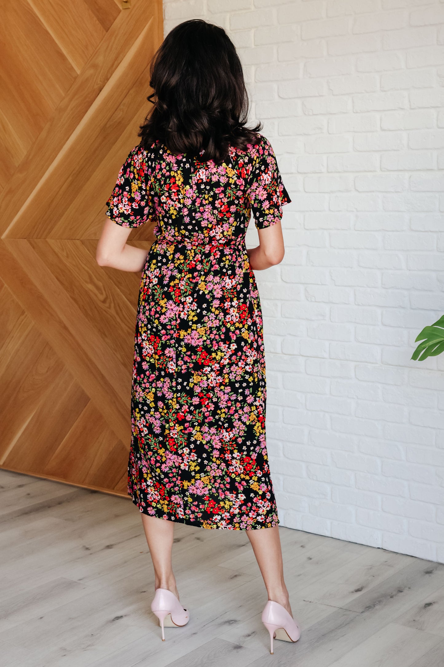 Wildflower and Barley V-Neck Button Up Dress